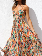 Floral Ruffle-Trim Midi Tank Dress Mssaz Desses