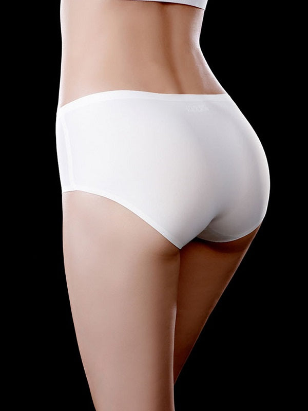 Ice Silk Mid Waist Cats Pattern Printed Briefs Mssza