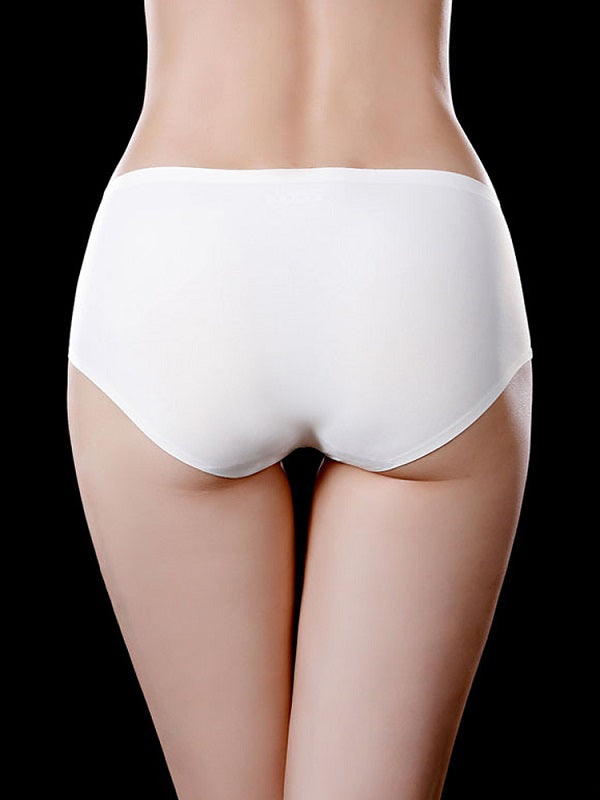 Ice Silk Mid Waist Cats Pattern Printed Briefs Mssza