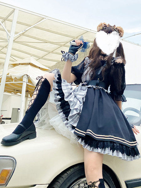 Idol Declaration Lolita JSK Two Tone Plaid Jumper Skirts Mssza