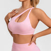 Casual Impact Asymmetric Nylon Backless Halter Fitness Gym Top Mssza
