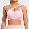 Casual Impact Asymmetric Nylon Backless Halter Fitness Gym Top Mssza
