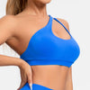 Casual Impact Asymmetric Nylon Backless Halter Fitness Gym Top Mssza