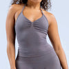 Elegant Impact Longline Strappy Open Back Bra Running Halter Top Sports Mssza