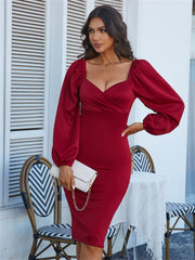 Pure Classic V-Neck Off Shoulder Bodycon Party Dress Mssaz Desses
