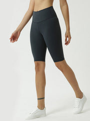 Knee Length High Waist Solid Ladies Sports Shorts Mssza