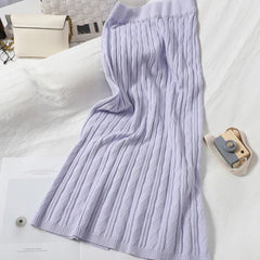 Knitted Slim High Waist Elastic Body con Street wear Sweater Skirt Mssza