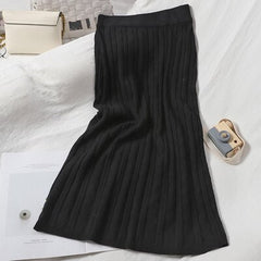 Knitted Slim High Waist Elastic Body con Street wear Sweater Skirt Mssza