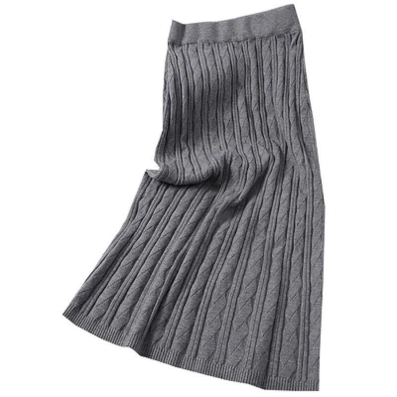 Knitted Slim High Waist Elastic Body con Street wear Sweater Skirt Mssza