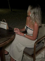 Strapless Sleeveless Backless Slim Y2K Chic Elegant Knitted  Party Dresses Maxi Dress Mssaz Desses