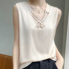 Casual Lace Camisole Wear Loose Satin Sleeveless Tops Mssza