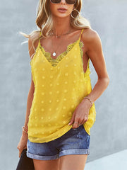 Lace Patchwork Sleeveless Backless Cami Mssza