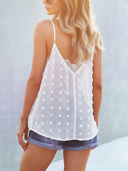 Lace Patchwork Sleeveless Backless Cami Mssza