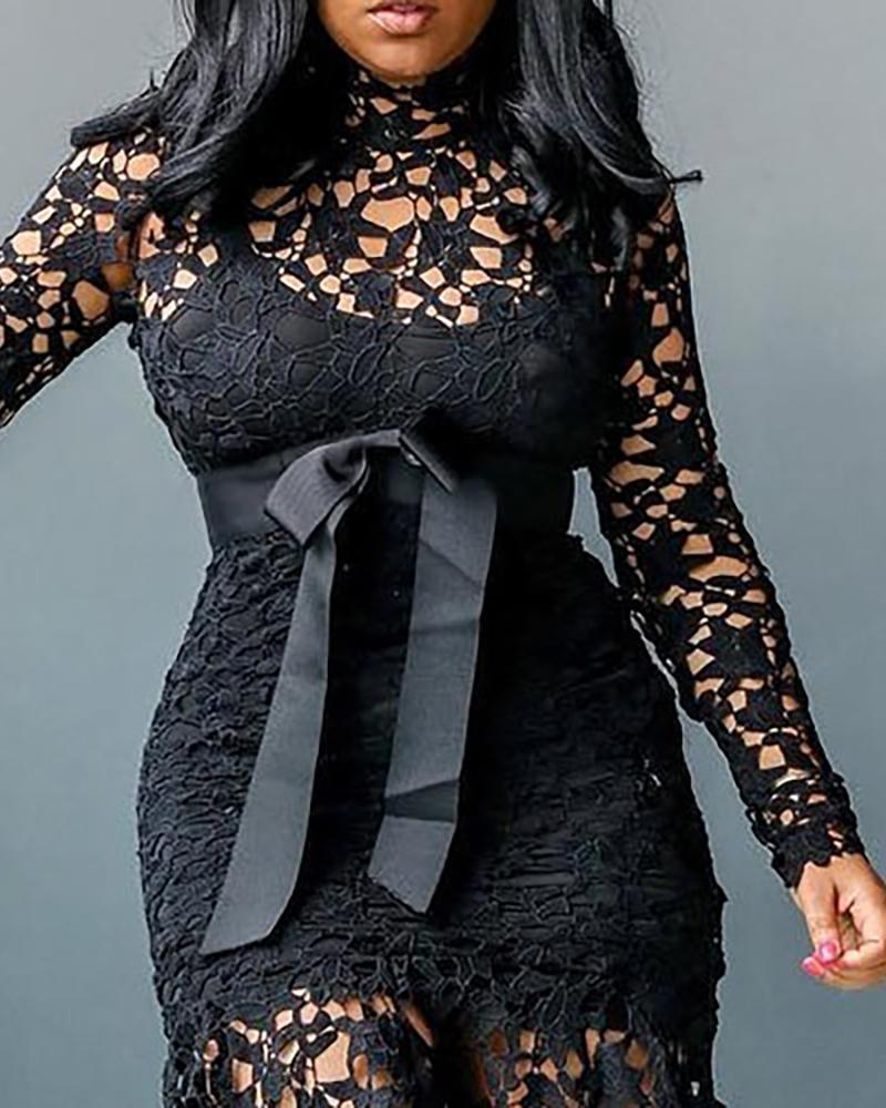 Lace See Through Dress & Lining Sets Mssaz Desses