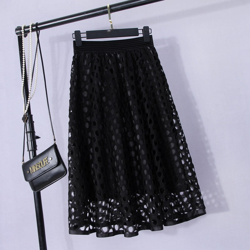 Lace Stiching Midi Party Skirt Mssza
