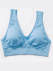 Lace Trim Solid Wire Free Sports Tank Top Mssza