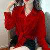 Lace Up Cardigan Long Sleeve Sun Protection Air Plus Size Chiffon Shirt Top Mssza