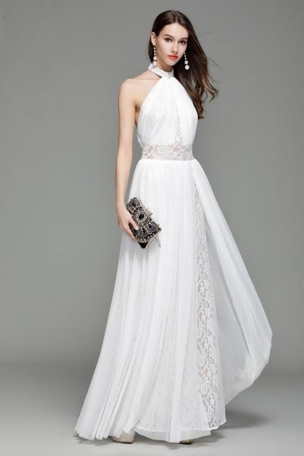 Runway Designer Dresses  Halter Sleeveless Embroidery Lace Open Back Long Party Prom Maxi Dresses Mssaz Desses