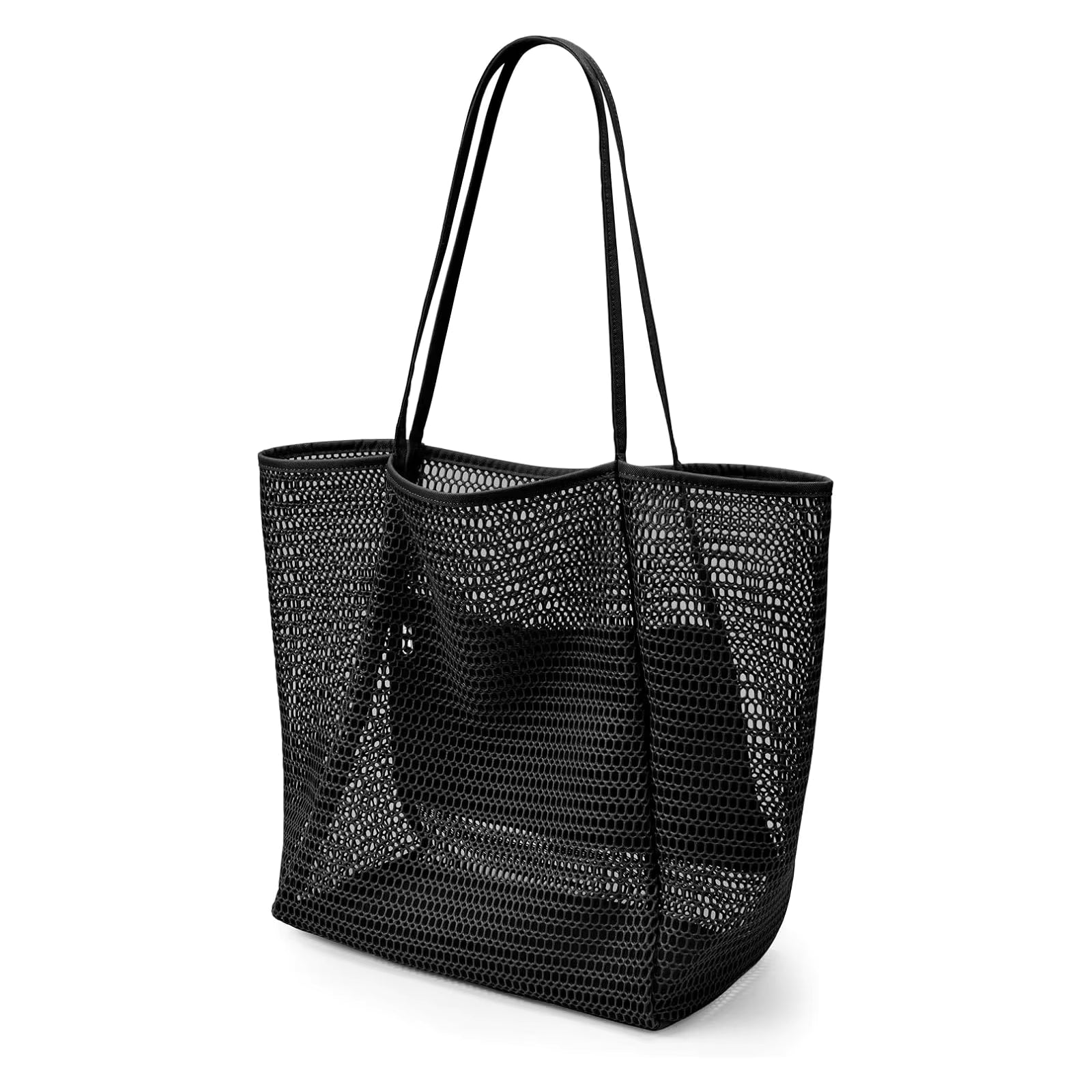 Casual Large Capacity Foldable Mesh Beach Shoulder Tote Bag Mssza