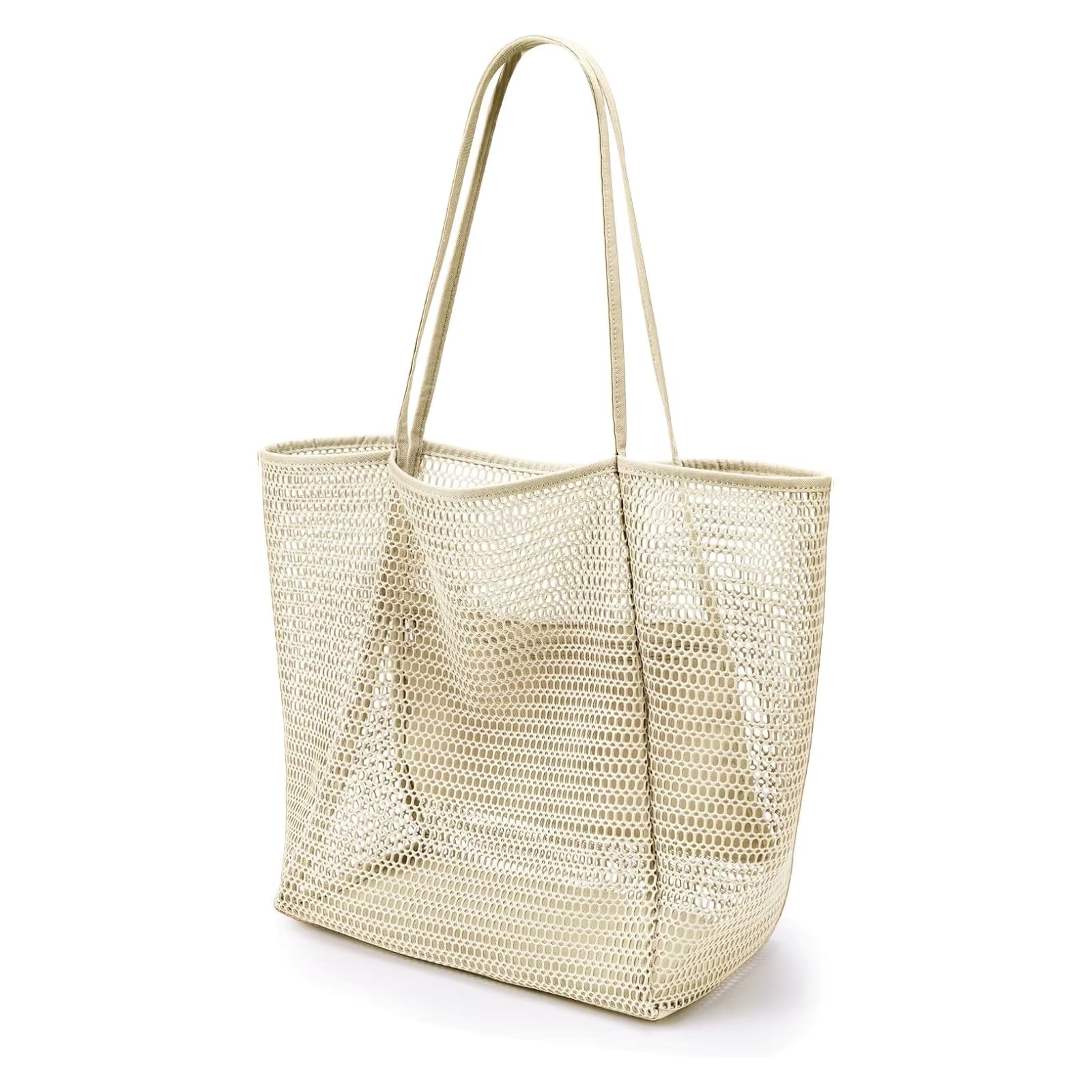 Casual Large Capacity Foldable Mesh Beach Shoulder Tote Bag Mssza
