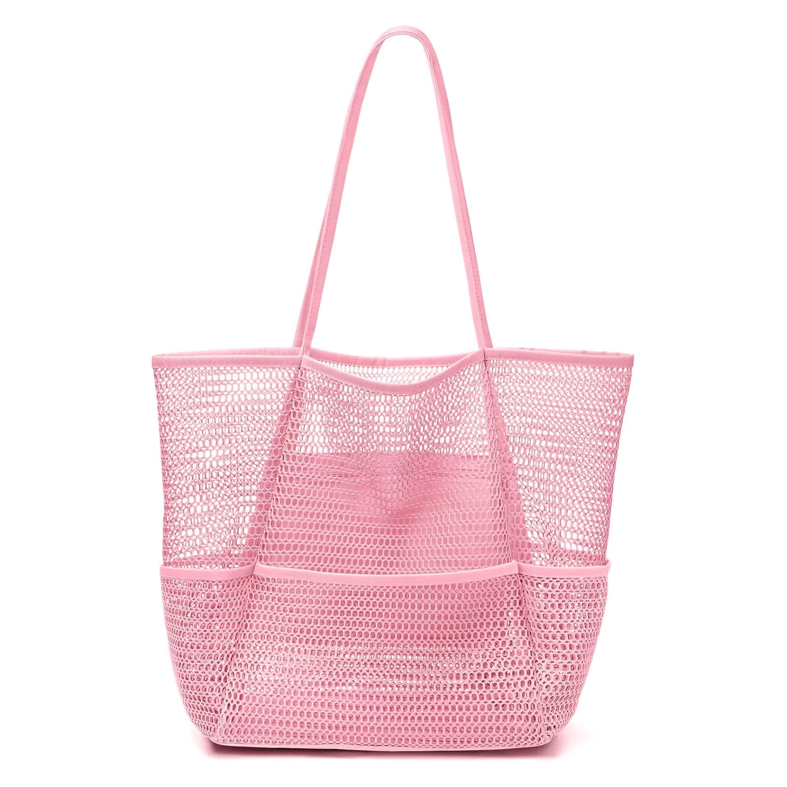 Large Capacity Foldable With Pocket Mesh Beach Shoulder Tote Bag Mssza