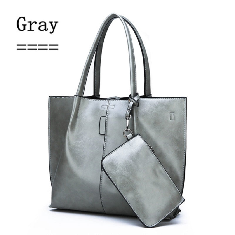Large Capacity  Luxury Oil Wax Leather Handbags Mssza