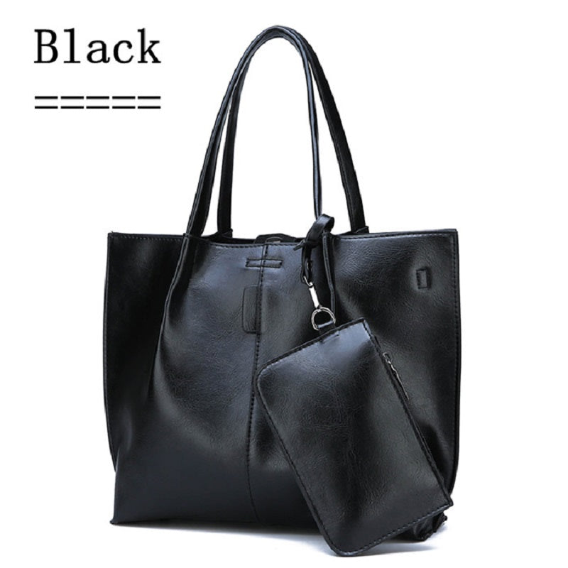 Large Capacity  Luxury Oil Wax Leather Handbags Mssza