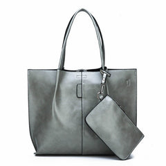 Large Capacity  Luxury Oil Wax Leather Handbags Mssza