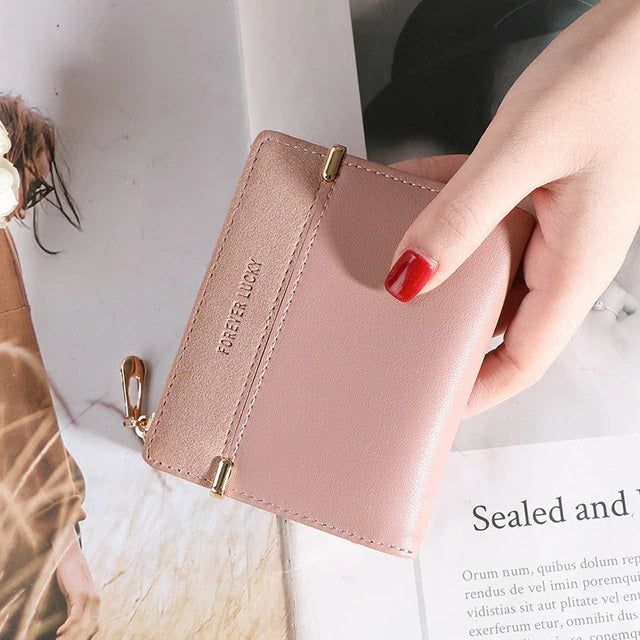 Large Capacity PU Short Zipper Hasp Wallet Mssza