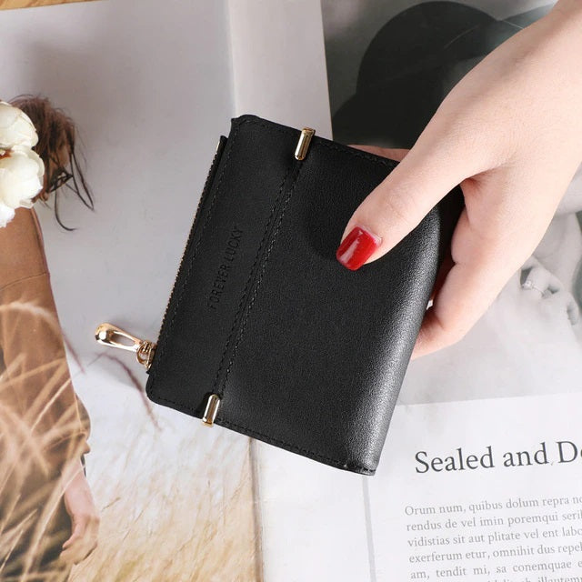 Large Capacity PU Short Zipper Hasp Wallet Mssza