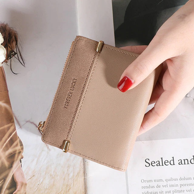 Large Capacity PU Short Zipper Hasp Wallet Mssza