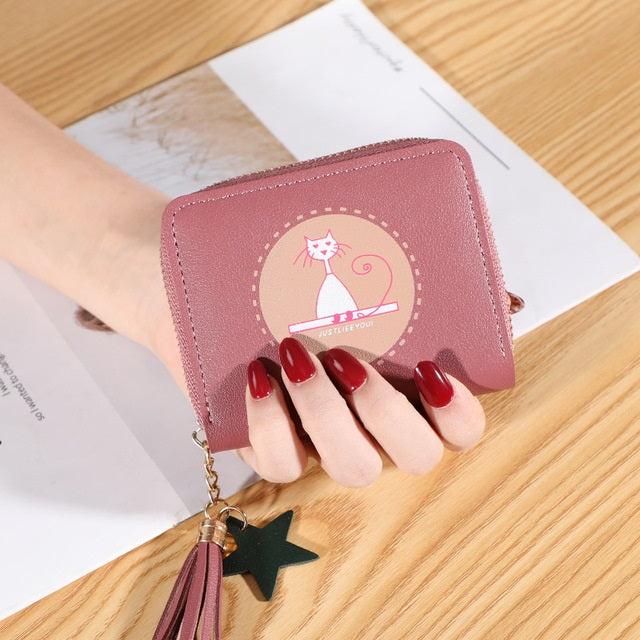 Large Capacity Printed Storage Pouch Short Wallet Mssza