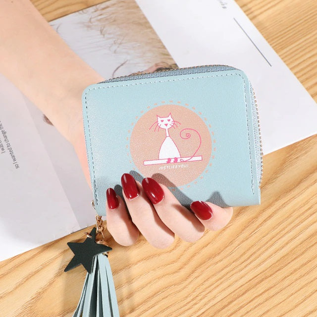 Large Capacity Printed Storage Pouch Short Wallet Mssza