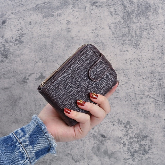 Large Capacity Storage Pouch Unisex Zipper Short Wallet Mssza