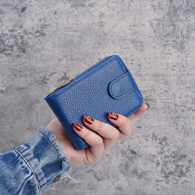 Large Capacity Storage Pouch Unisex Zipper Short Wallet Mssza