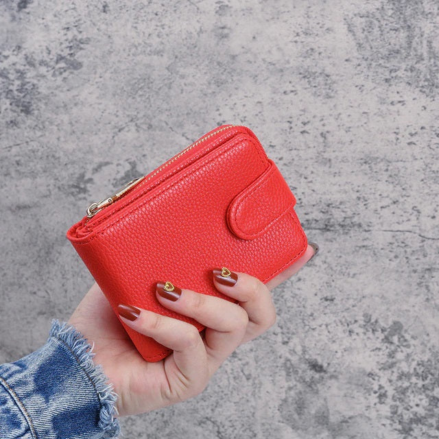 Large Capacity Storage Pouch Unisex Zipper Short Wallet Mssza