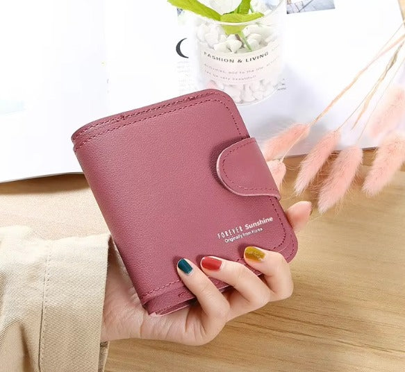 Leather Buckle Zipper Hasp Card Holder Mini Coin Wallet Mssza