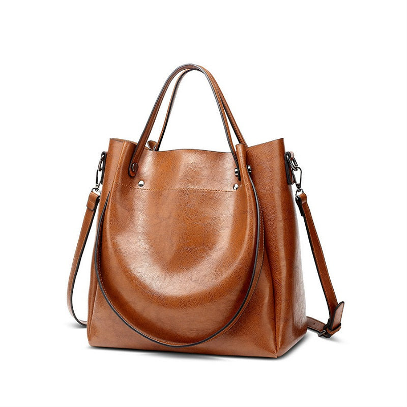 Leather Totes and Simple Style Large Capacity Crossbody Bag Mssza