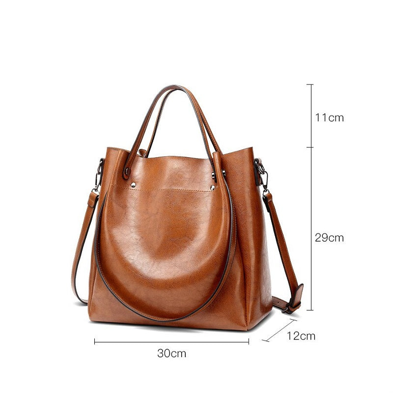 Leather Totes and Simple Style Large Capacity Crossbody Bag Mssza