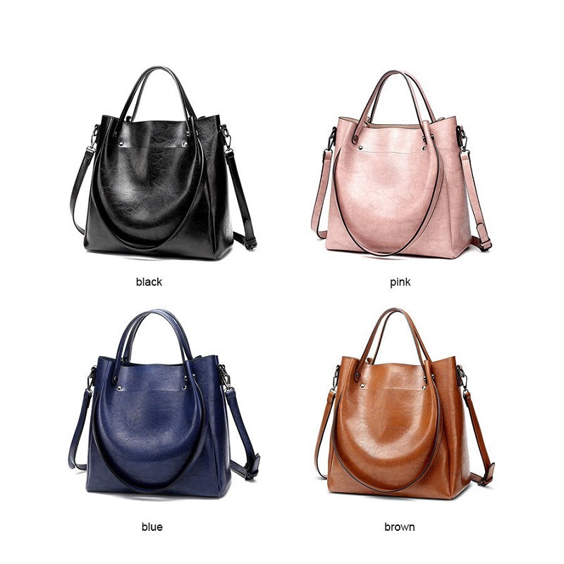 Leather Totes and Simple Style Large Capacity Crossbody Bag Mssza