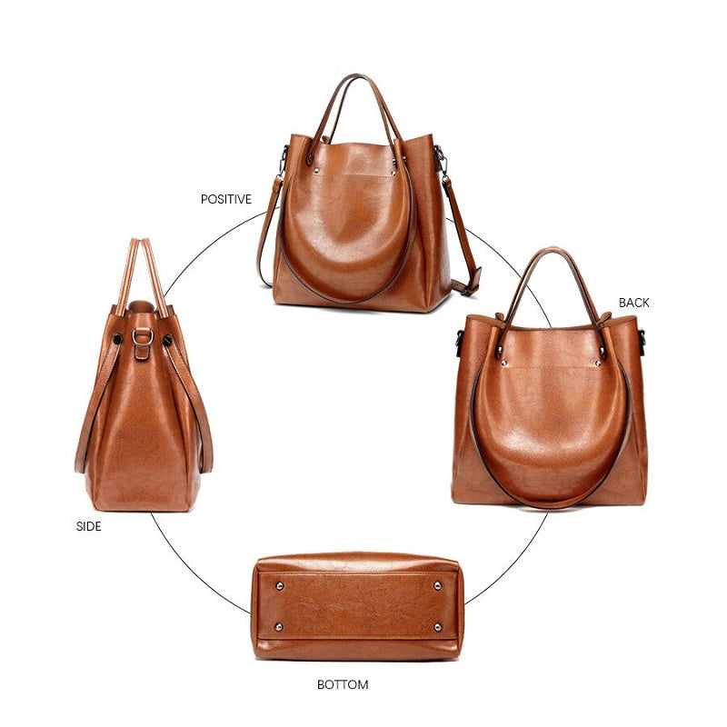 Leather Totes and Simple Style Large Capacity Crossbody Bag Mssza