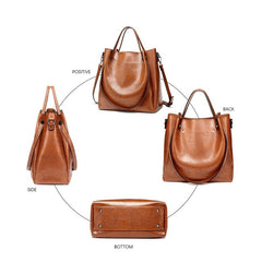 Leather Totes and Simple Style Large Capacity Crossbody Bag Mssza