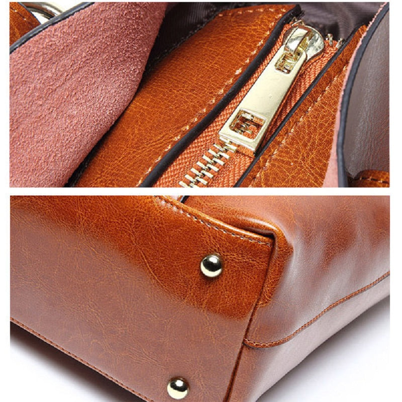 Leather handbags comfortable in front of the Women's oil pocket Cross body bag Mssza