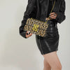 Leopard print PU Leather Chain Mobile Phone Purses Crossbody Handbag Mssza