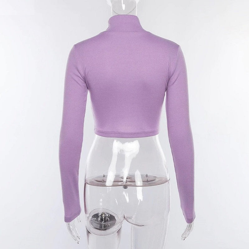 Letter Embroidery Turtleneck T-shirt Mssza