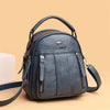 Letter Solid zipper Interior Slot Pocket Small Travel 4 In 1 Leather Backpack Mssza