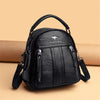 Letter Solid zipper Interior Slot Pocket Small Travel 4 In 1 Leather Backpack Mssza