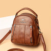 Letter Solid zipper Interior Slot Pocket Small Travel 4 In 1 Leather Backpack Mssza