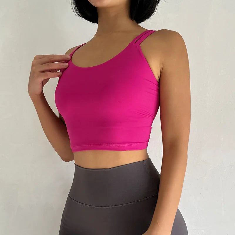 Lingerie Push Up Fixed Pad Back knotted Underwear Running Vest Gym Tops Mssza