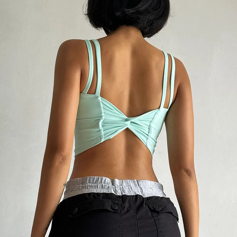Lingerie Push Up Fixed Pad Back knotted Underwear Running Vest Gym Tops Mssza